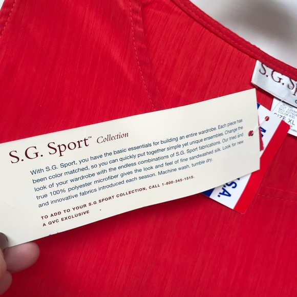 S.G. Sport Collection Red Sleeveless Blouse XL - Picture 3 of 7